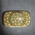 Colorful Gold Paper Mache Trinket Box
