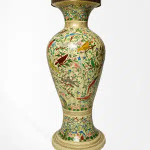 Embossed Bird Chirping Paper Mache Vase