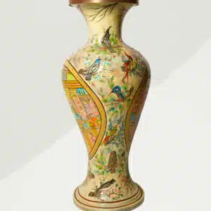Embossed Birds Society Paper Mache Vase