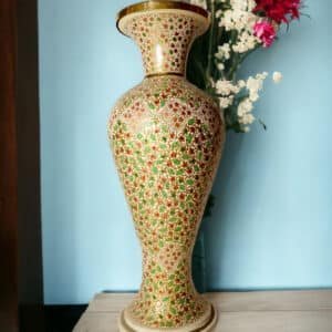 Embossed Paper Mache Star Floral Vase