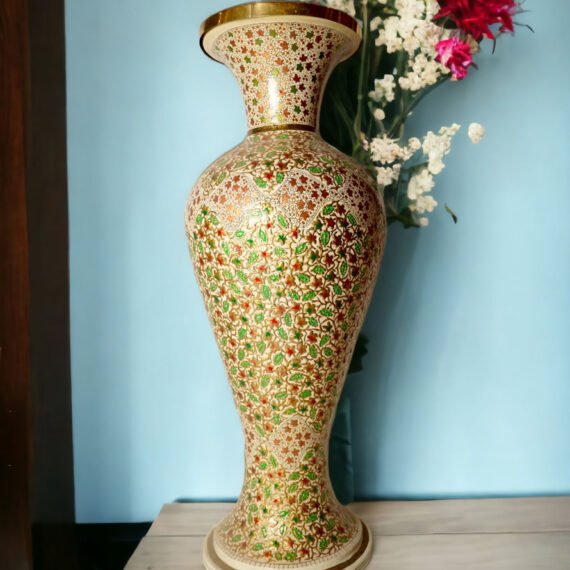 Embossed Paper Mache Star Floral Vase