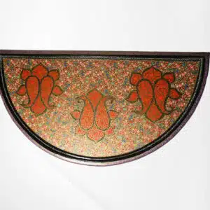 Embossed Paper Mache Walnut Floral Table-2