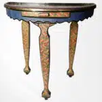 Embossed Paper Mache Walnut Floral Table