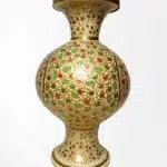 Embossed Rounded Chinar Multi Floral Paper Mache Vase