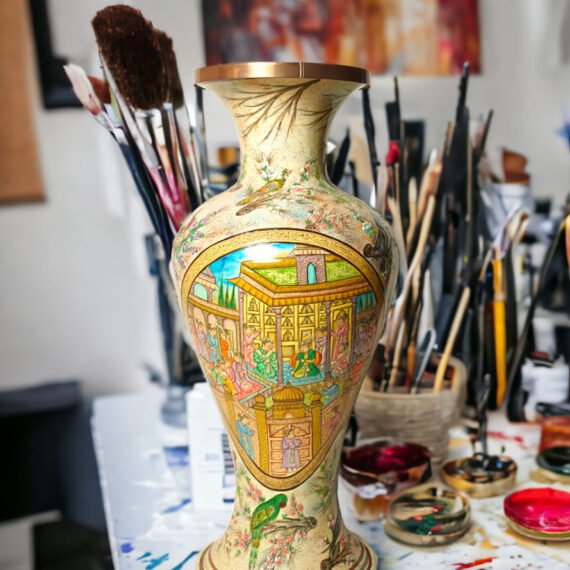 Floral Hand-Painted Papier Mache