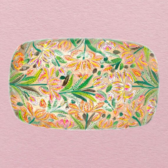 Floral Paper Mache Trinket Box
