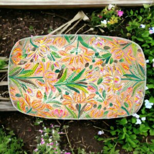 Floral Paper Mache Trinket Box