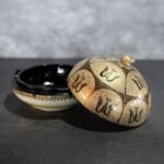 Gold Paper Mache Powder Box