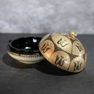 Gold Paper Mache Powder Box-1