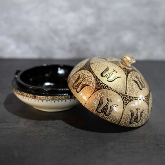 Gold Paper Mache Powder Box