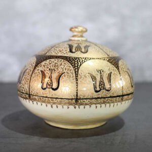 Gold Paper Mache Powder Box