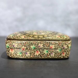 Colorful Gold Paper Mache Trinket Box