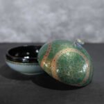 Green Paper Mache Powder Box