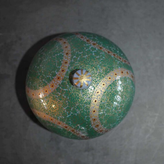 Green Paper Mache Powder Box