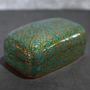 Green Paper Mache Trinket Box