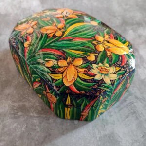 Green Floral Design Handmade Paper Mache Box Meter box