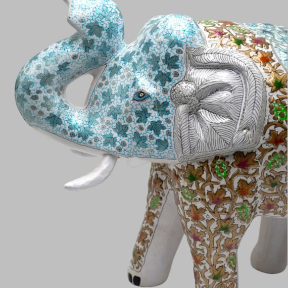 Hand-Painted Kashmiri Paper Mache Elephant