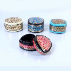 Heart Rounded Paper Mache Box (Set of 4)