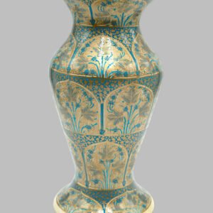 Kashmiri Blue Papier Mache Floral Vase
