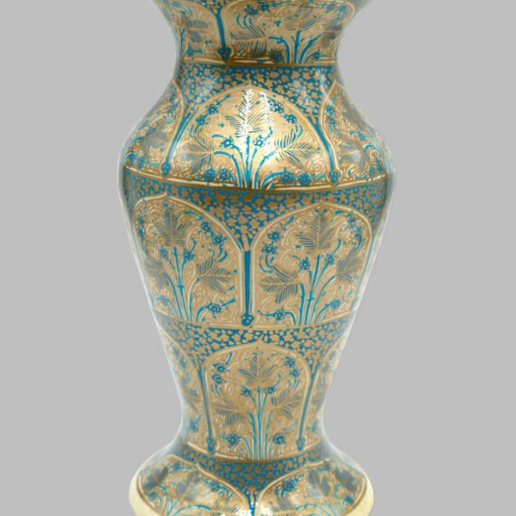 Kashmiri Blue Papier Mache Floral Vase