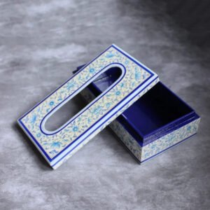 Kashmiri Flower Design Handmade Paper Mache Tissue Box