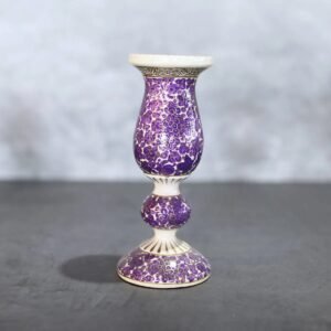 Kashmiri Hand-Painted Purple Vase -1