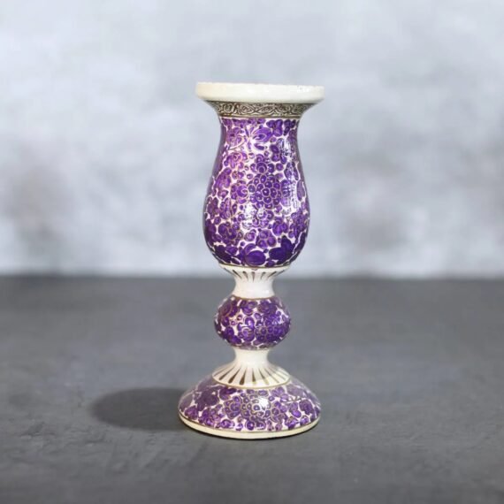 Kashmiri Hand-Painted Purple Vase