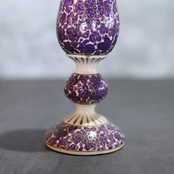 Kashmiri Hand-Painted Purple Vase