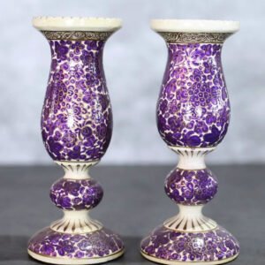 Kashmiri Hand-Painted Purple Vase
