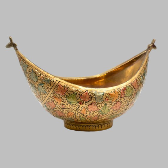 Kashmiri Painted Kashkul Decorative Plate