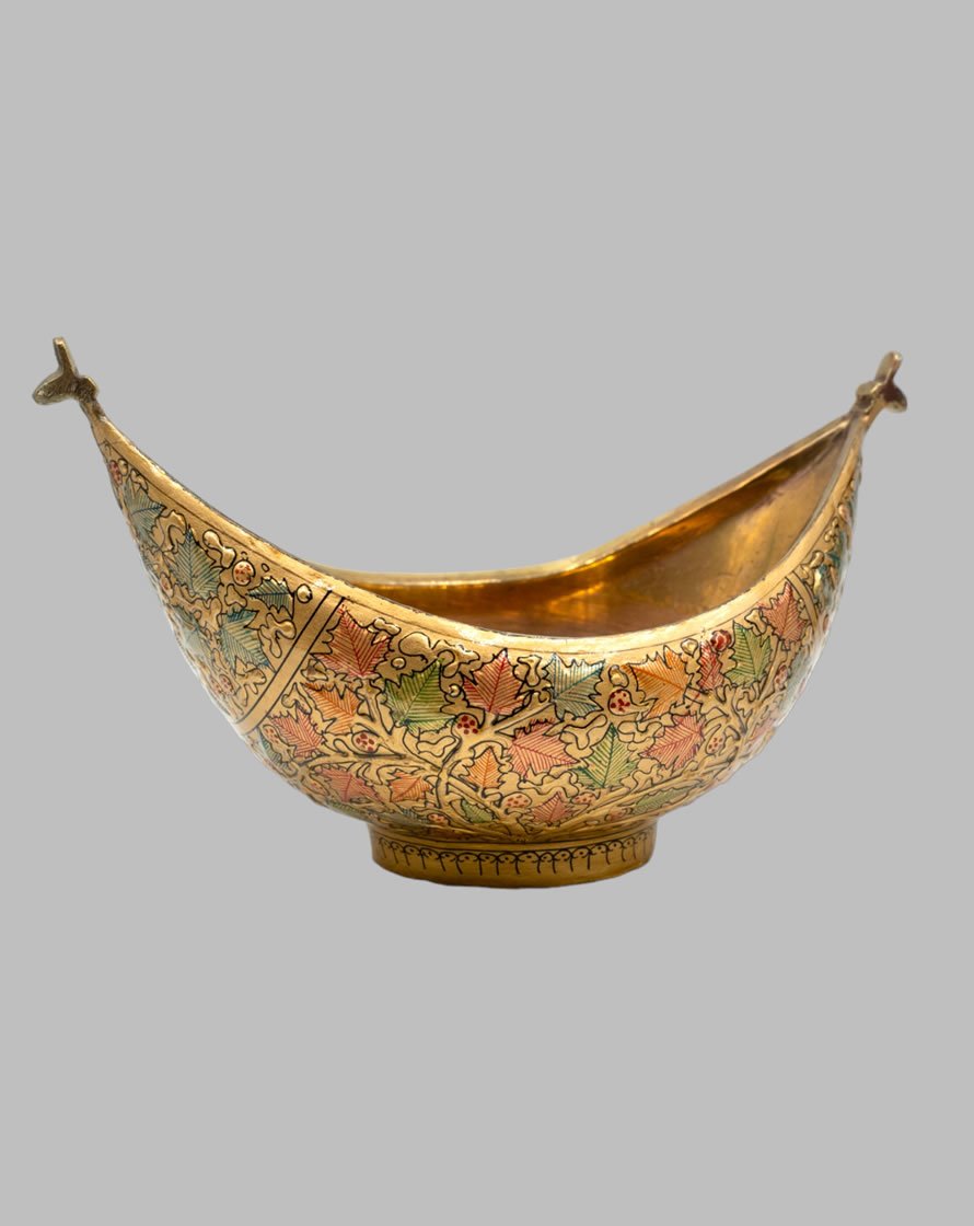 Kashmiri Painted Kashkul Decorative Plate