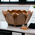 Lotus Walnut Wood Carved Bowl