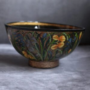 Floral design Handmade Paper Mache Fruit Bowl