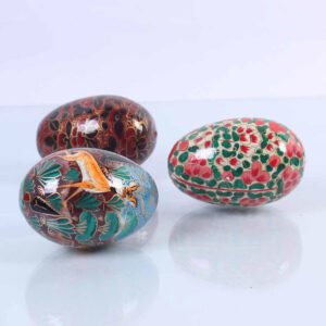 Multi Colur Paper Mache Eggs (Set of 3)