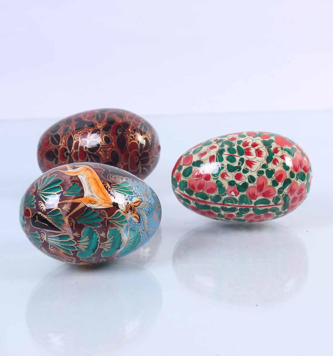 Multi Colur Paper Mache Eggs (Set of 3)