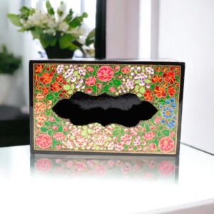 Multi Floral Paper Mache Tissue Box