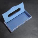 Paper Mache Blue Base Tissue Box
