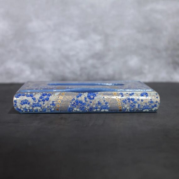 Paper Mache Blue Base Tissue Box