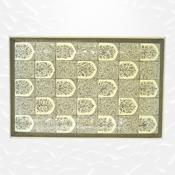 Paper Mache Flat Box Floral Design White base