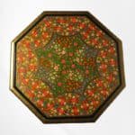 Paper Mache Floral Walnut Wood Table