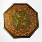 Paper Mache Floral Walnut Wood Table