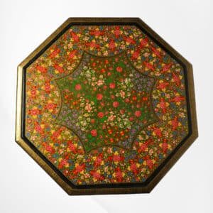 Paper Mache Floral Walnut Wood Table Top