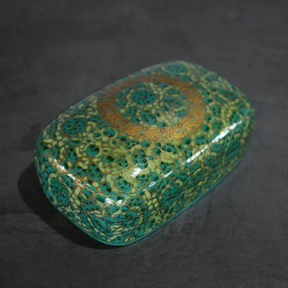 Paper Mache Trinket Box Green