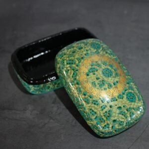 Paper Mache Trinket Box Green