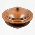 Plain Brown Wood Carving Round Bowl
