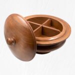 Plain Brown Wood Carving Round Bowl