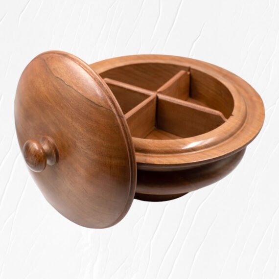Plain Brown Wood Carving Round Bowl
