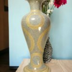 Silver Floral Paper Mache Vase