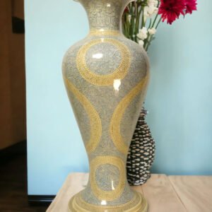Silver Floral Paper Mache Vase-1