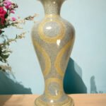 Silver Floral Paper Mache Vase